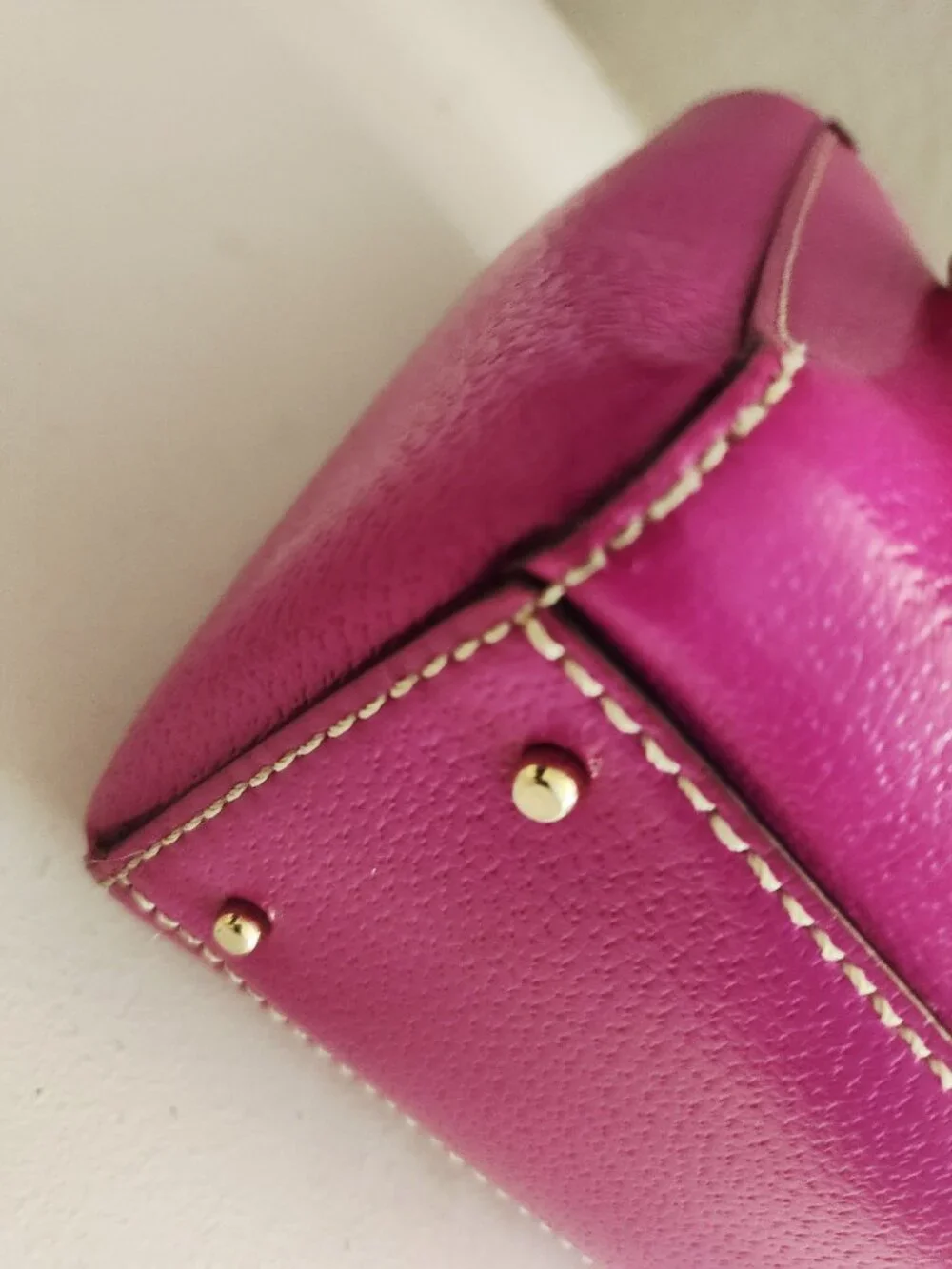 Euc Kate Spade NY Fushia Leather Satchel Handbag Purse